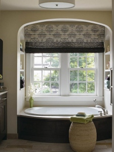 bathroom fabric roman shades
